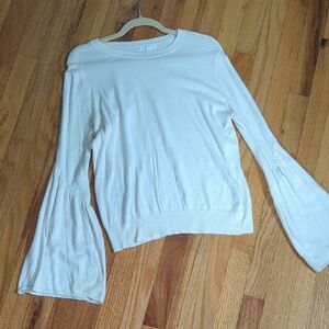 Leith White Bell Sleeve Sweater